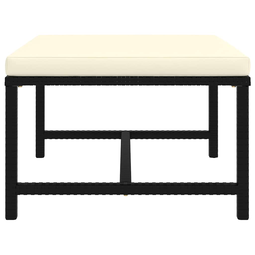 6 Piece Garden Lounge Set with Cushions Poly Rattan Black