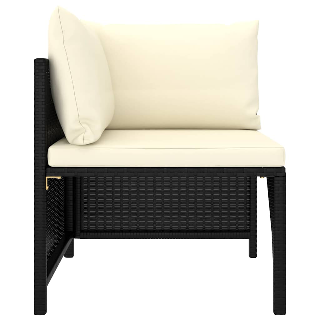 8 Piece Garden Lounge Set with Cushions Poly Rattan Black