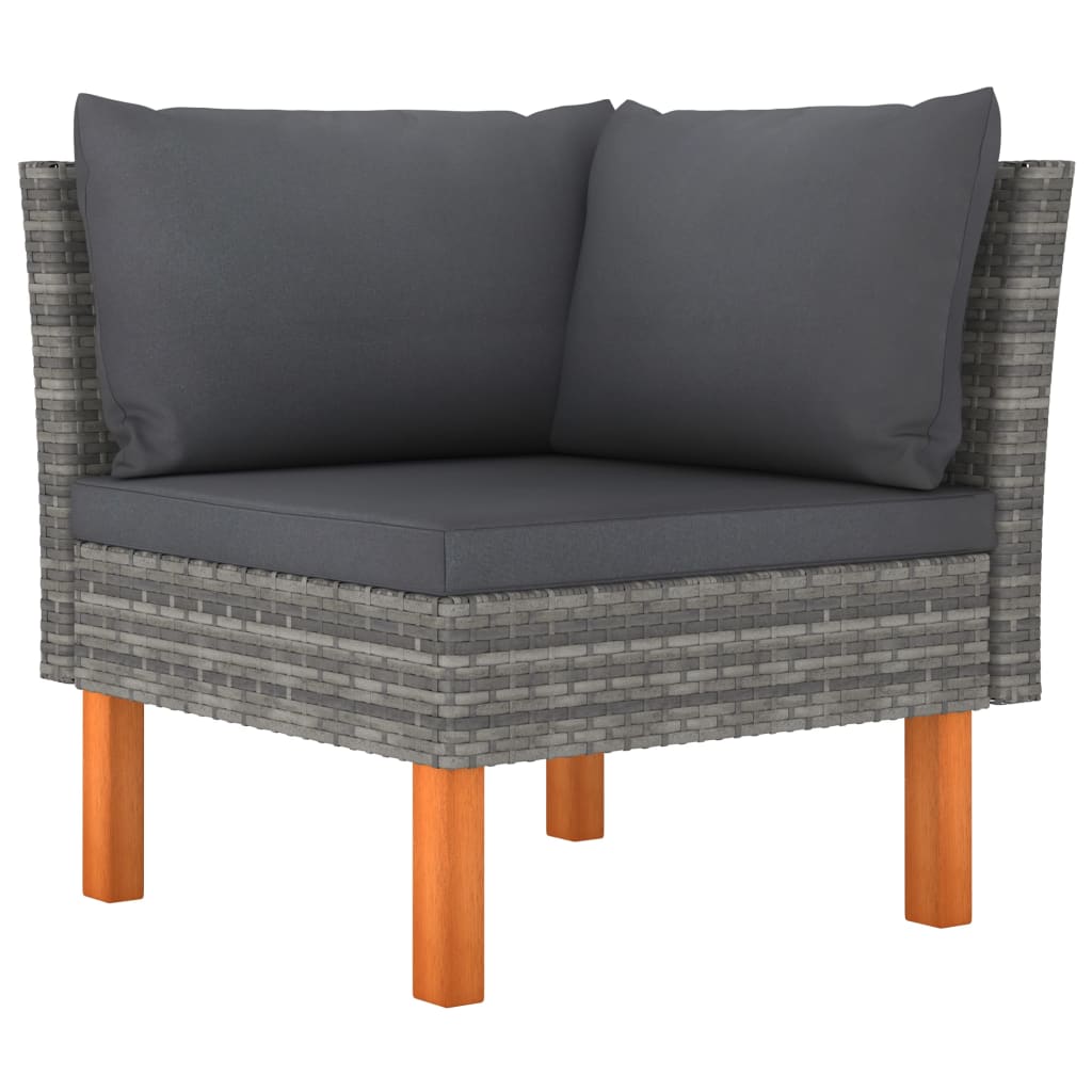 12 Piece Garden Lounge Set with Cushions Poly Rattan Grey