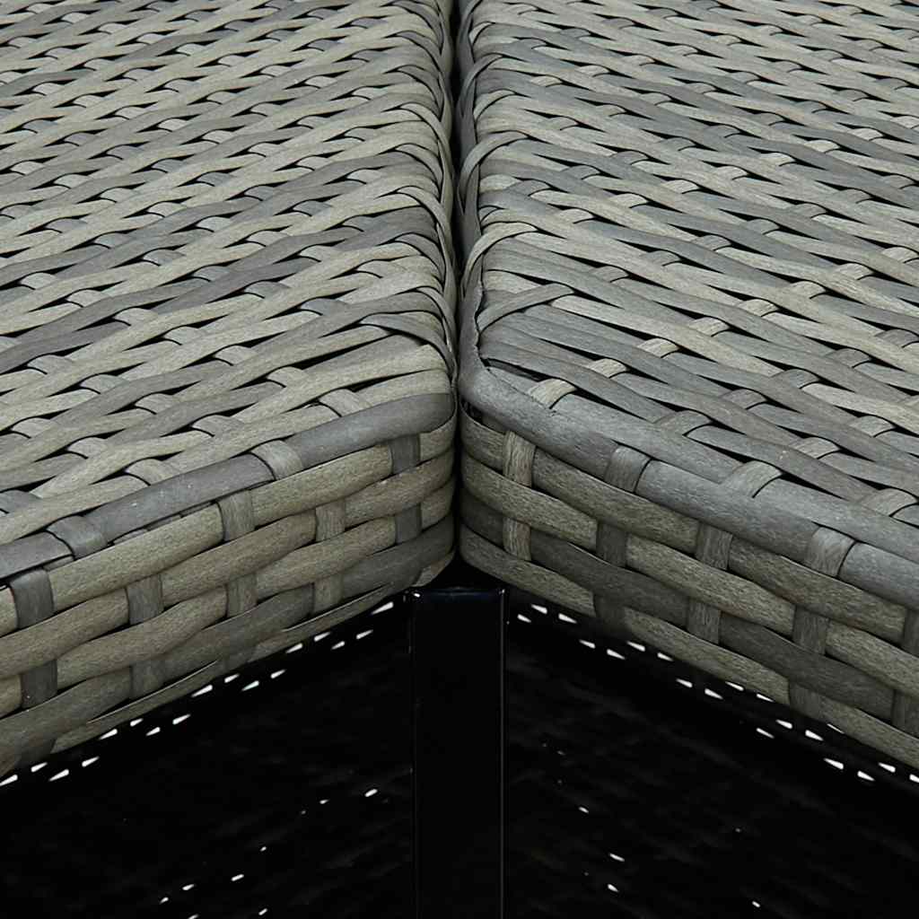 16 Piece Garden Bar Set with Cushions Poly Rattan Grey