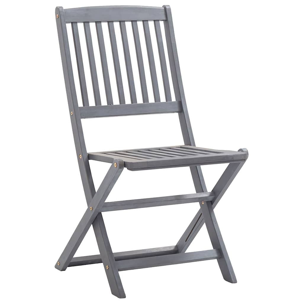Folding Chairs 6 pcs with Cushions Solid Acacia Wood