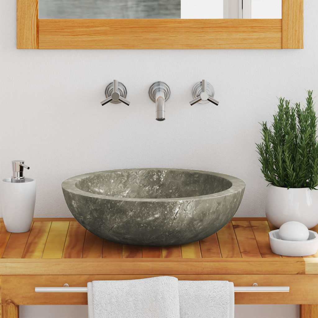 Sink Grey Ø40x12 cm Marble
