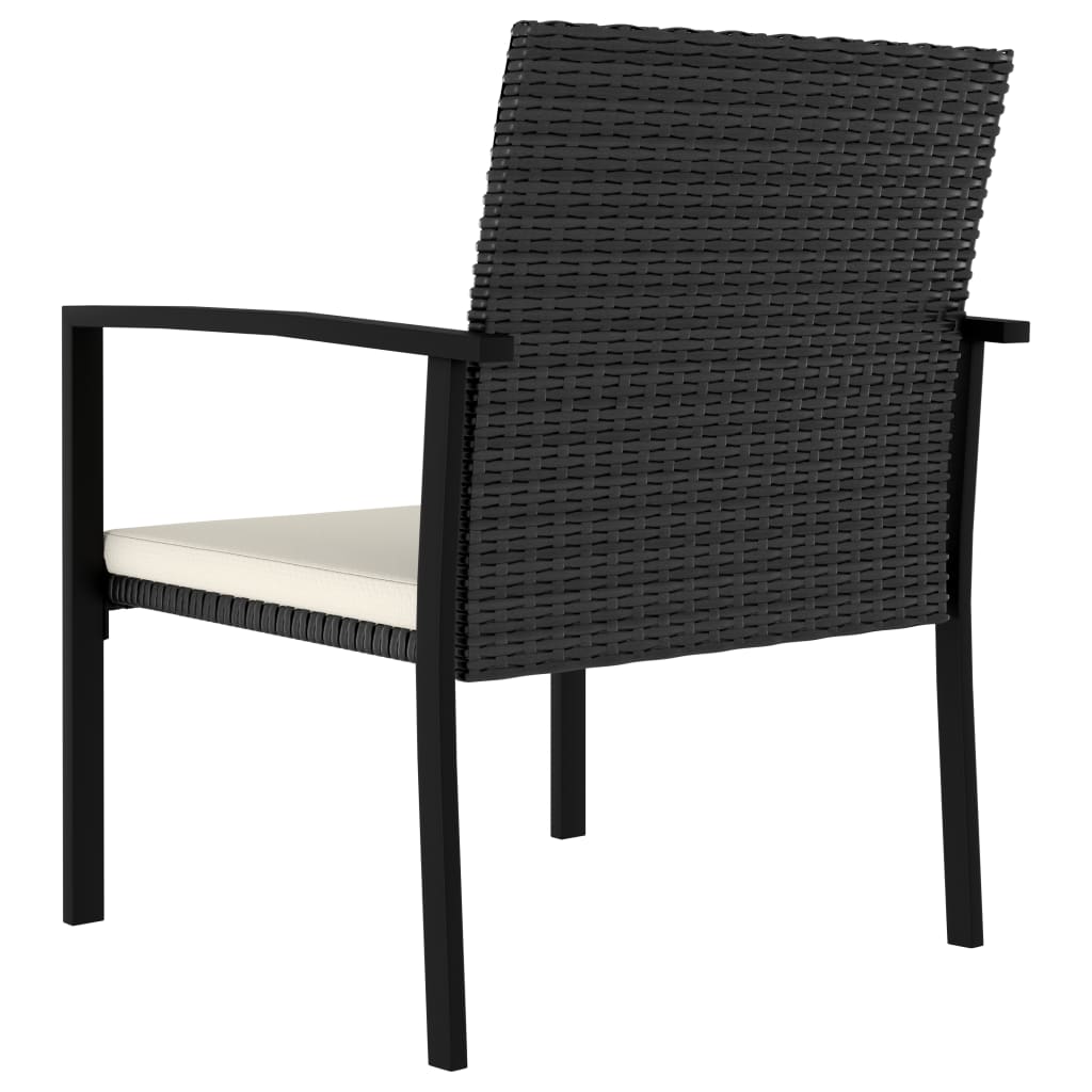 5 Piece Garden Dining Set Poly Rattan Black