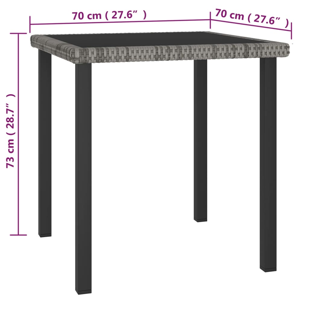 5 Piece Garden Dining Set Poly Rattan Grey