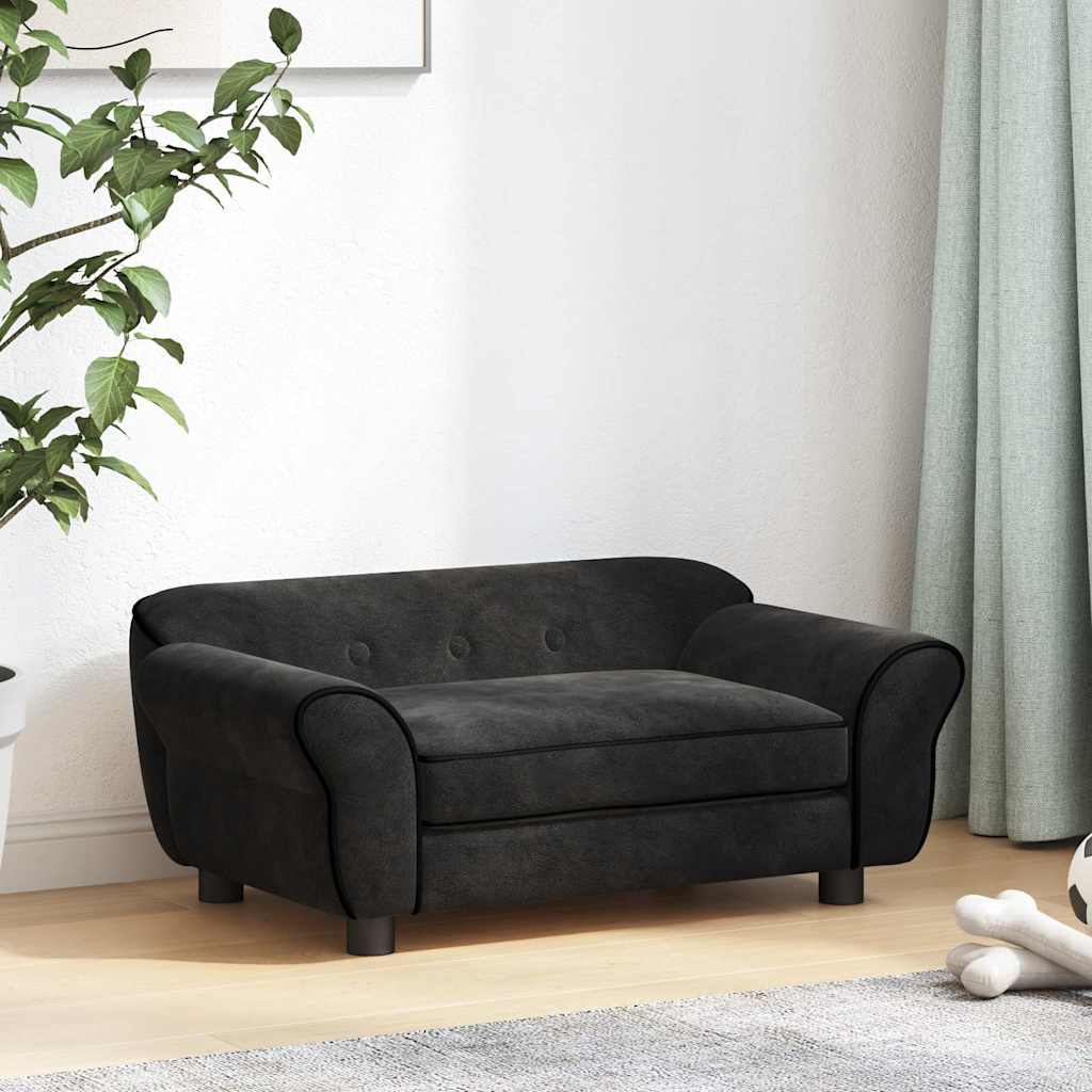 Dog Sofa Black 72x45x30 cm Plush