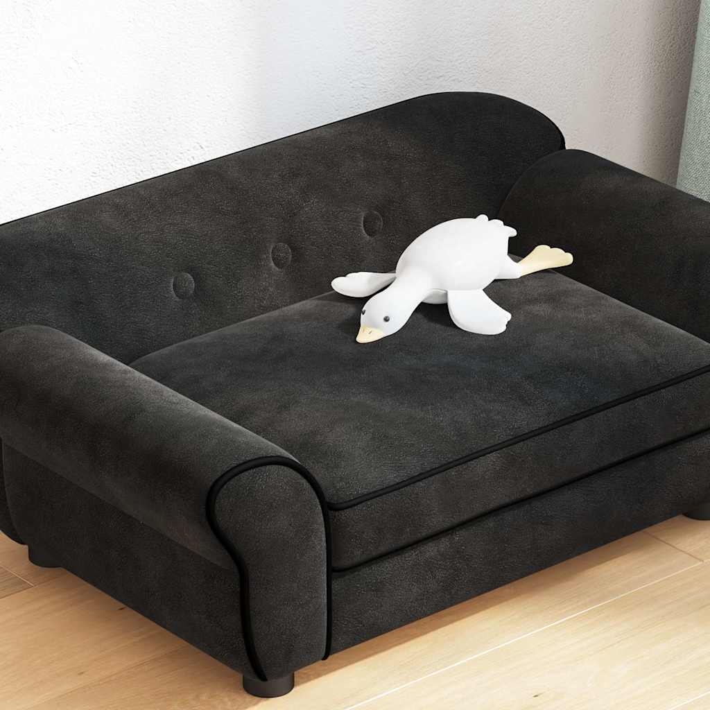 Dog Sofa Black 72x45x30 cm Plush
