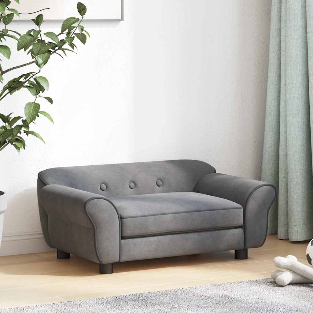 Dog Sofa Dark Grey 72x45x30 cm Plush