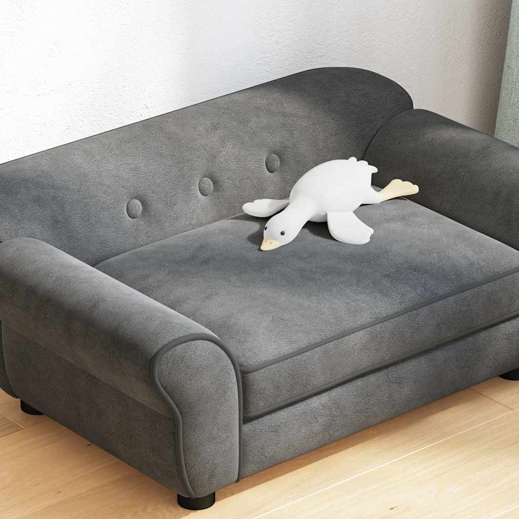 Dog Sofa Dark Grey 72x45x30 cm Plush
