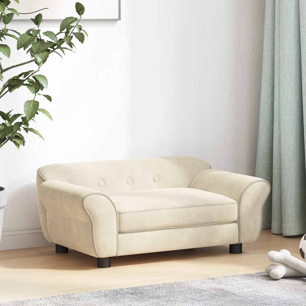 Dog Sofa Cream 72x45x30 cm Plush