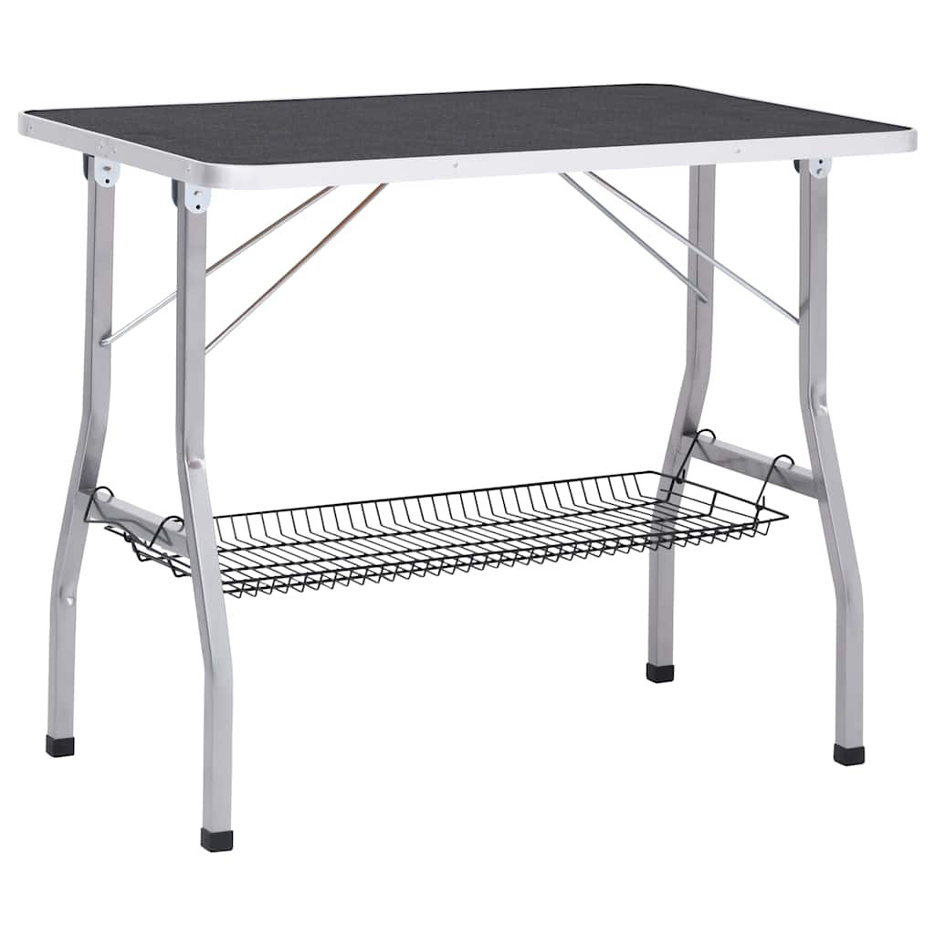 Adjustable Dog Grooming Table with 2 Loops and Basket