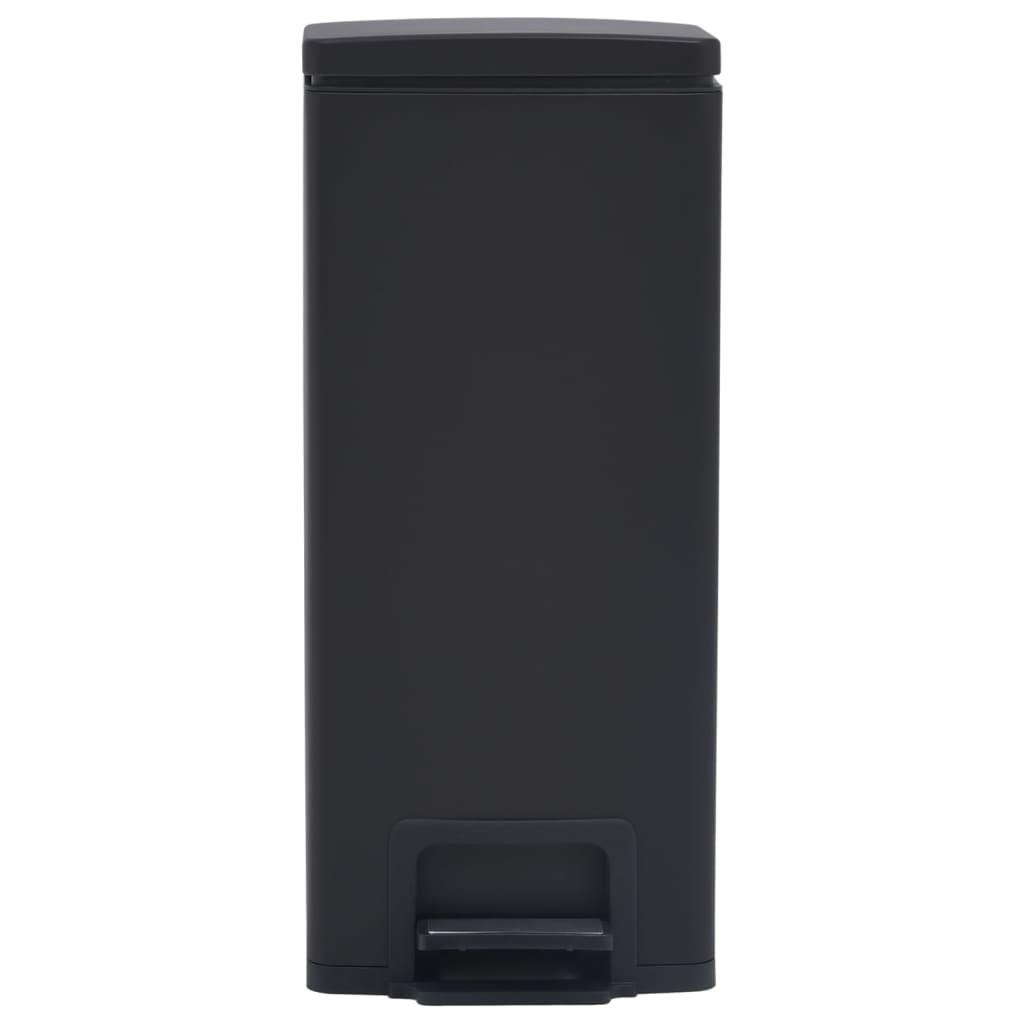 Dustbin with Pedal Anti-fingerprint 30L Black Stainless Steel