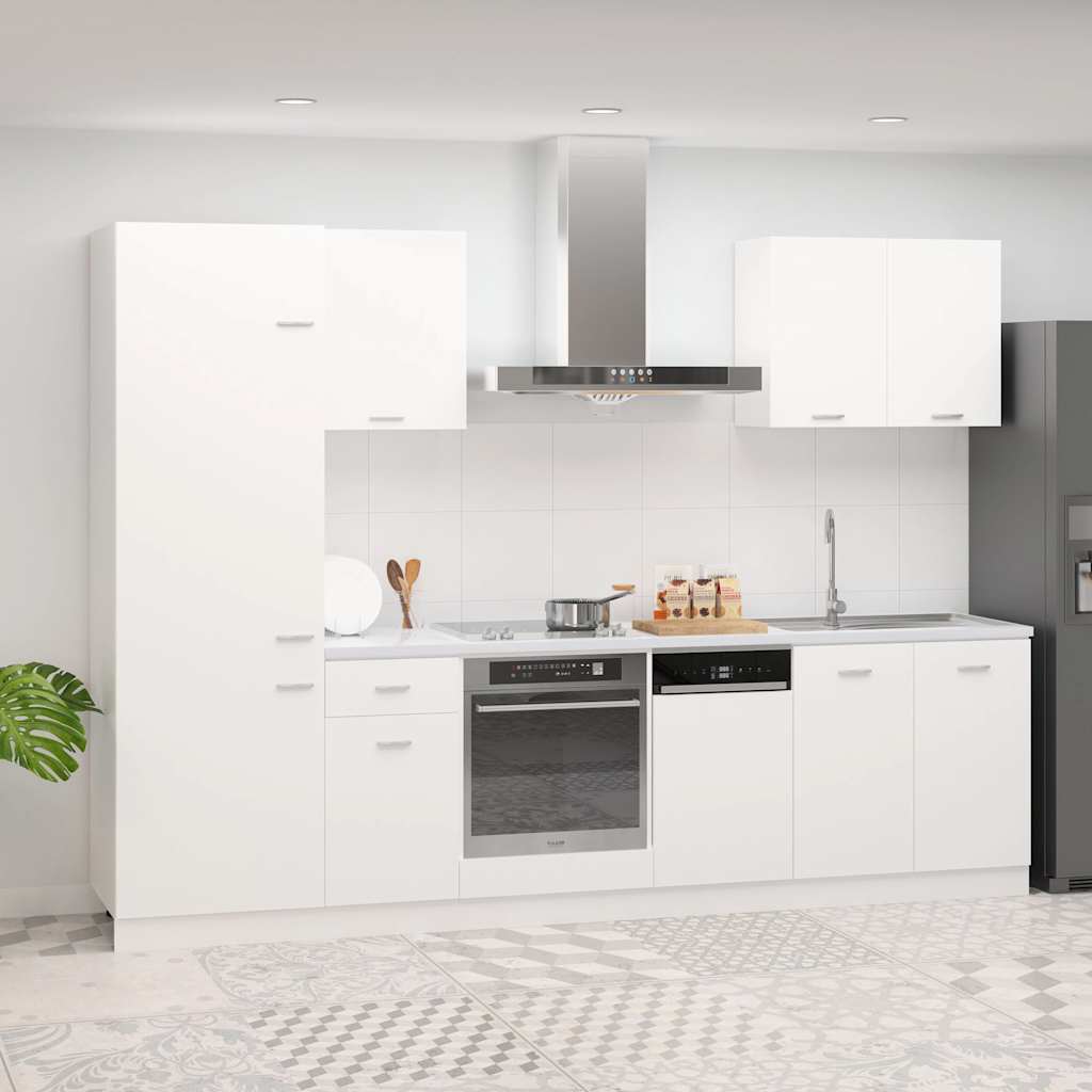 7 Piece Kitchen Cabinet Set Lyon" White Engineered Wood