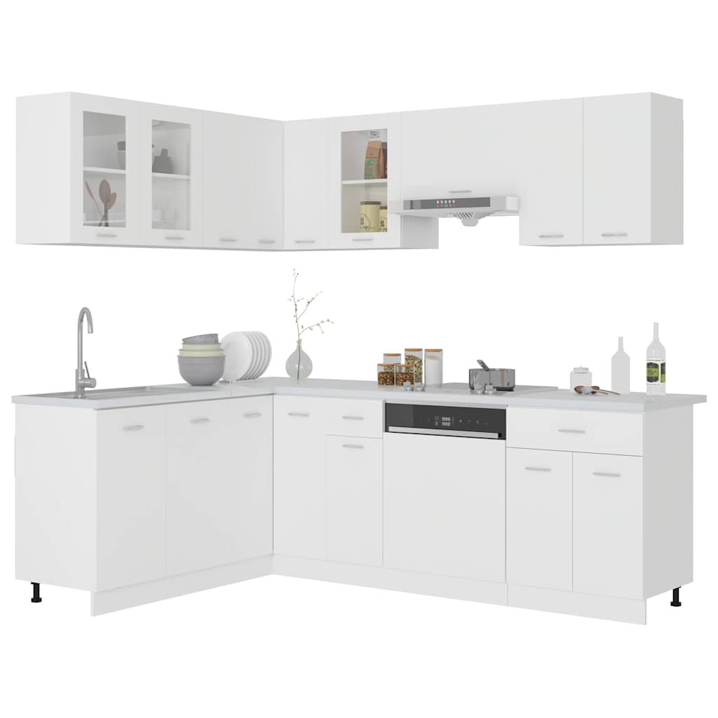 11 Piece Kitchen Cabinet Set Lyon" White Engineered Wood