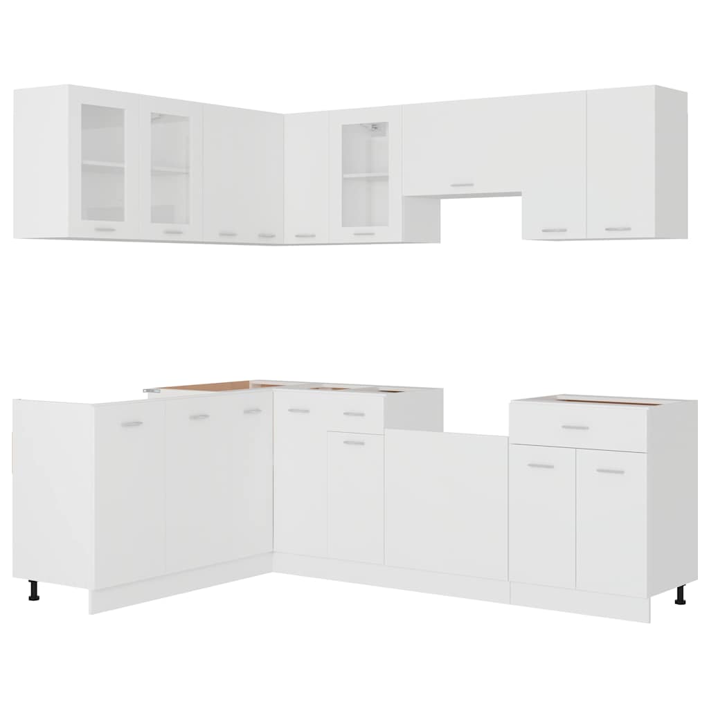 11 Piece Kitchen Cabinet Set Lyon" White Engineered Wood