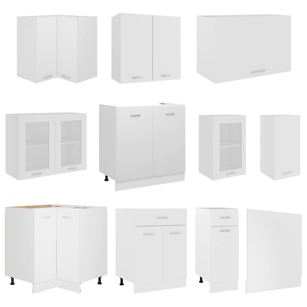 11 Piece Kitchen Cabinet Set Lyon" White Engineered Wood
