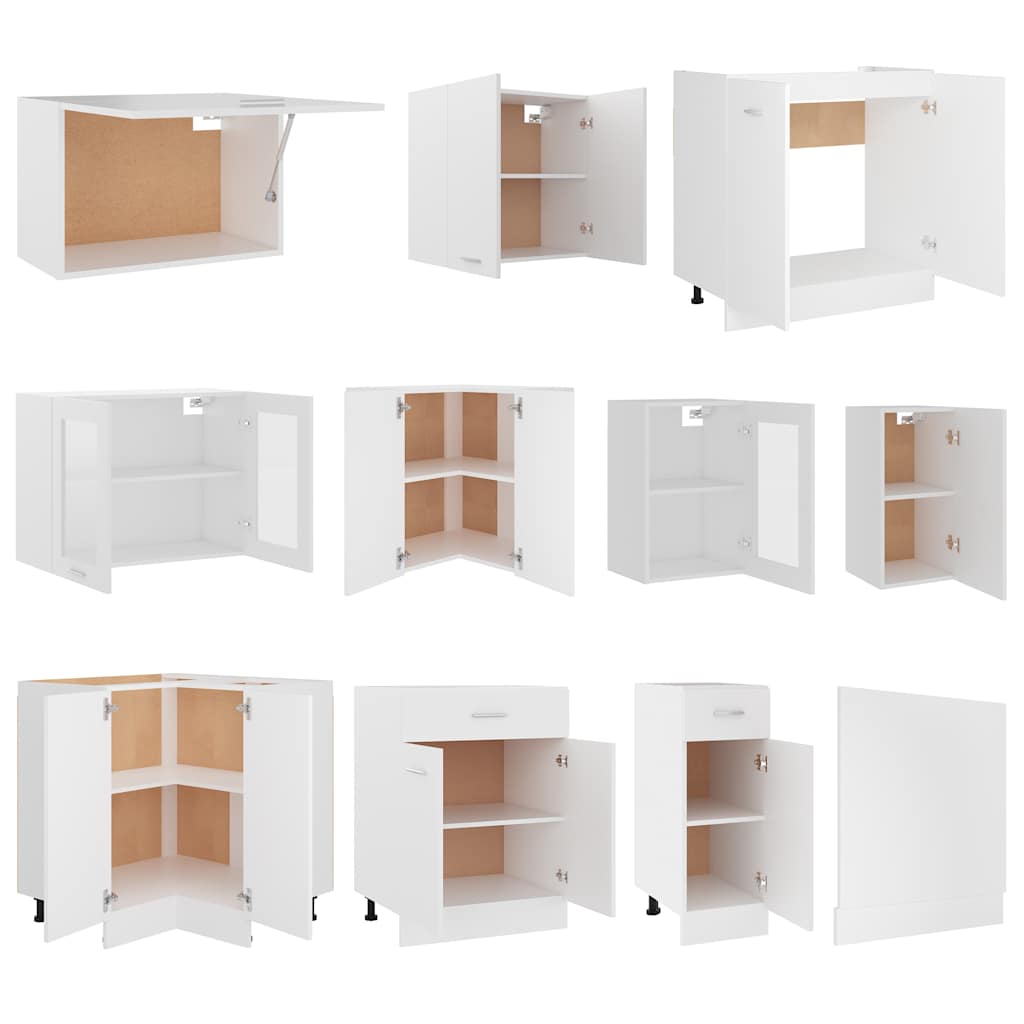 11 Piece Kitchen Cabinet Set Lyon" White Engineered Wood