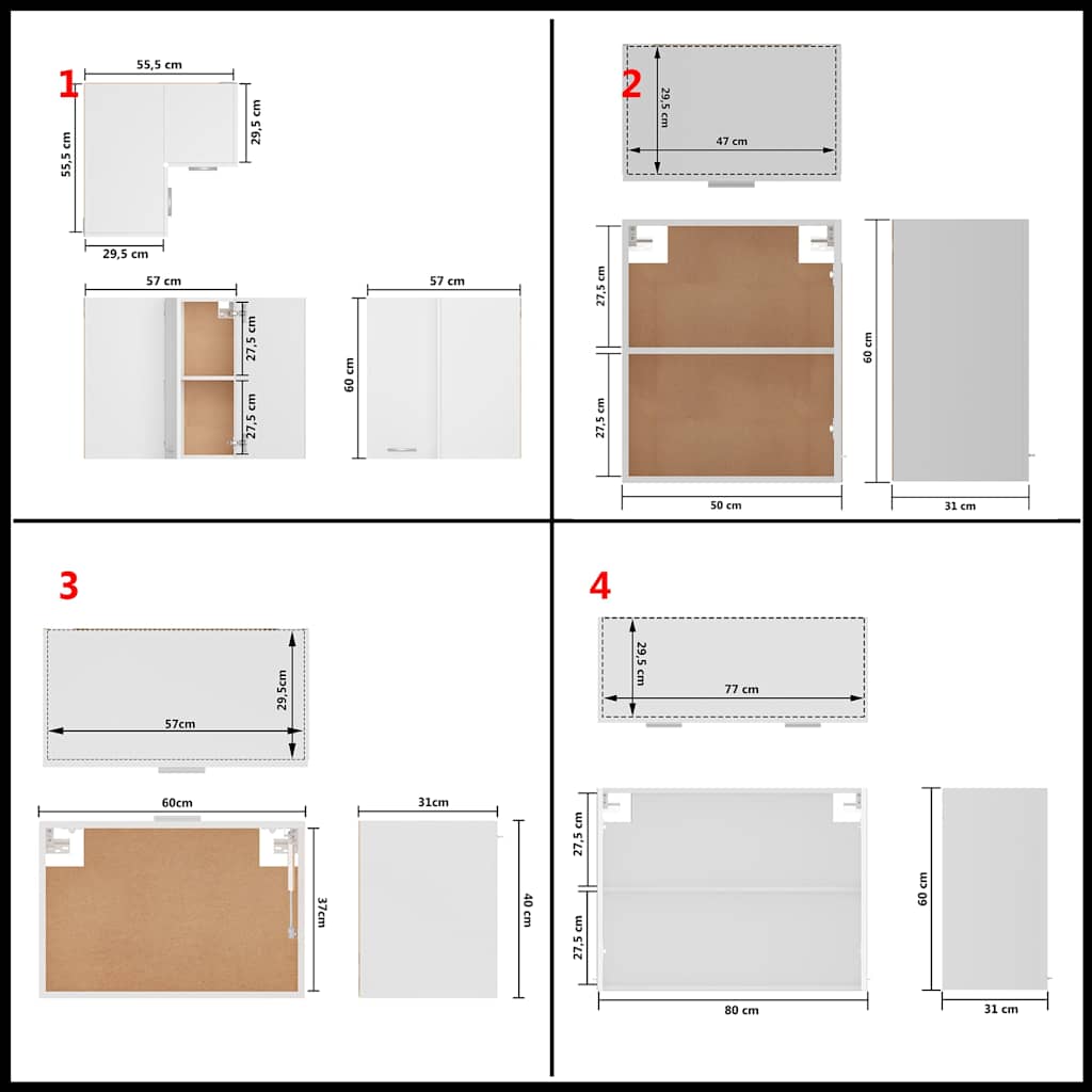 11 Piece Kitchen Cabinet Set Lyon" White Engineered Wood