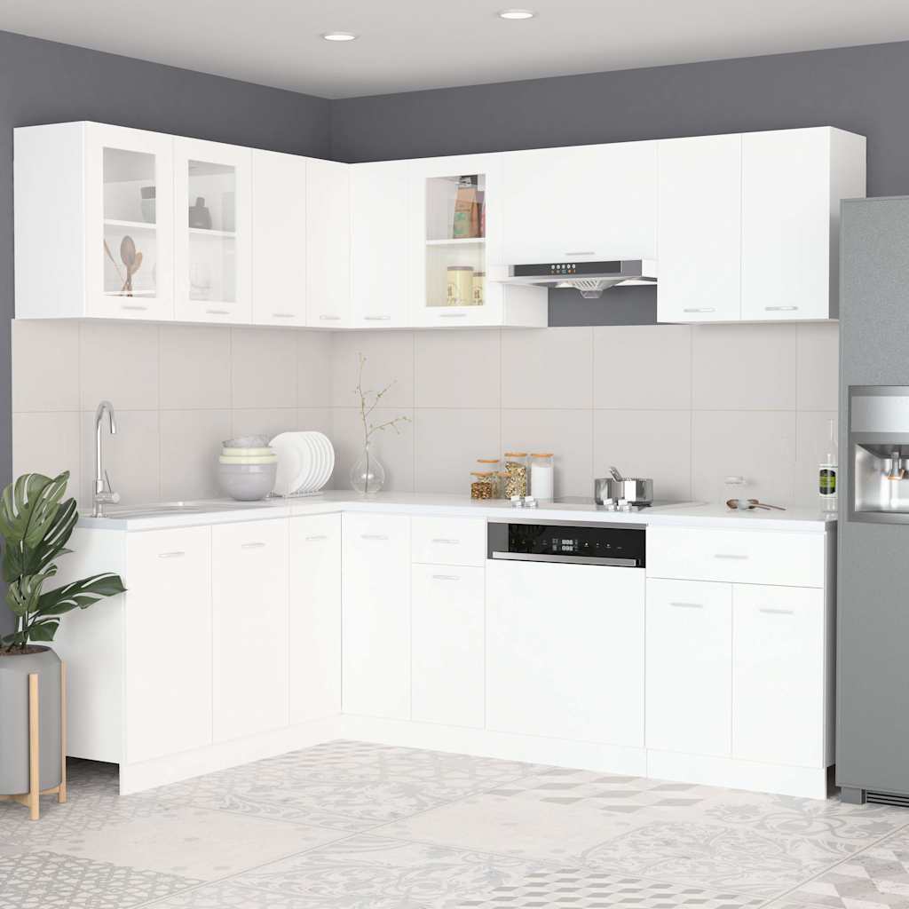 11 Piece Kitchen Cabinet Set Lyon" White Engineered Wood