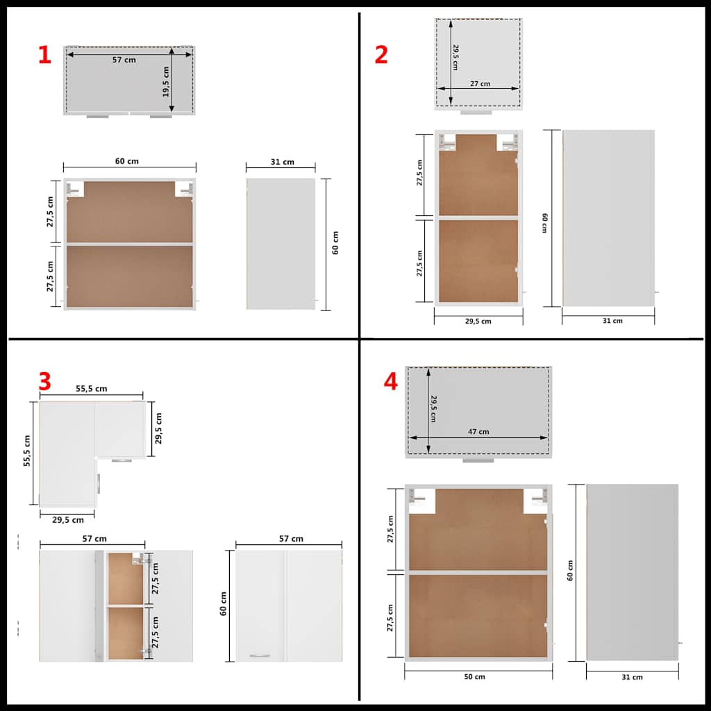 14 Piece Kitchen Cabinet Set Lyon" White Engineered Wood