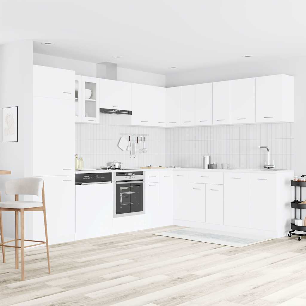 14 Piece Kitchen Cabinet Set Lyon" White Engineered Wood