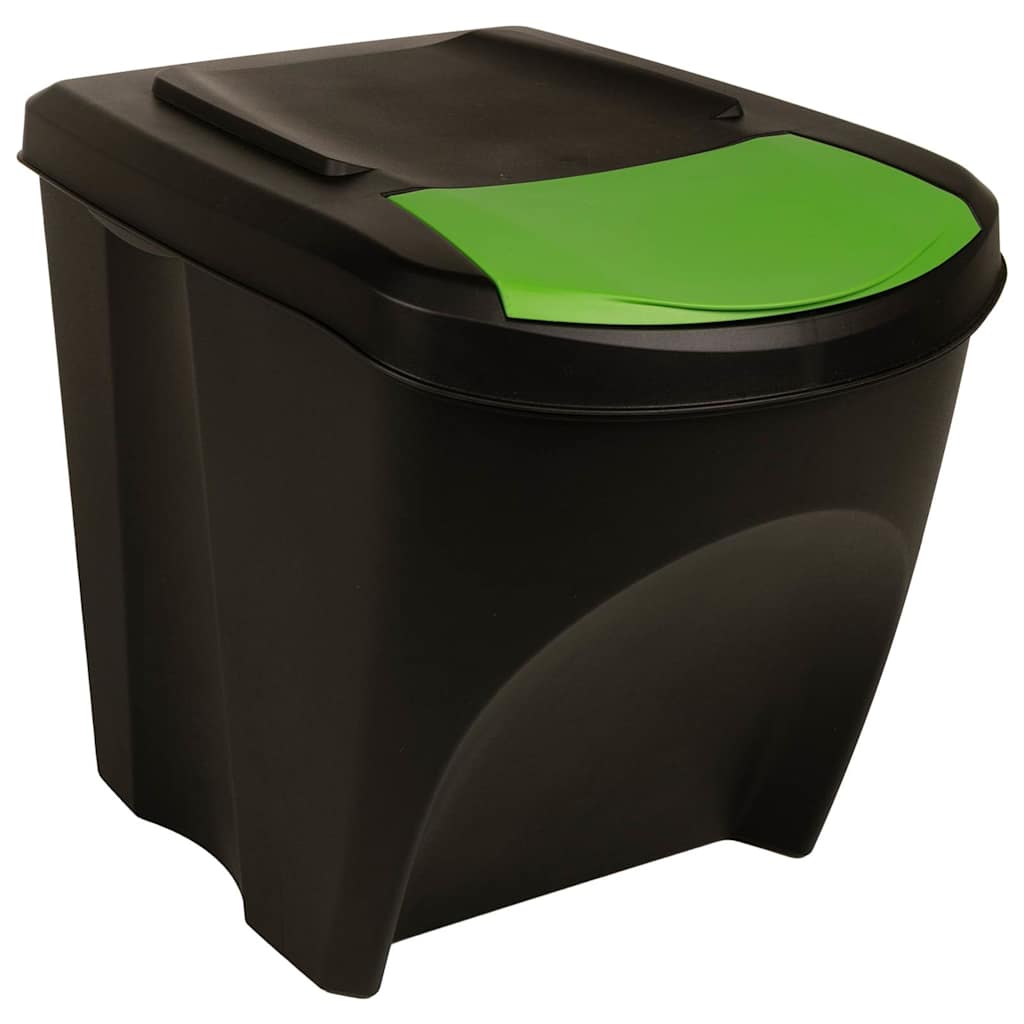 Stackable Garbage Bin Boxes 3 pcs Anthracite 75 L Polypropylene