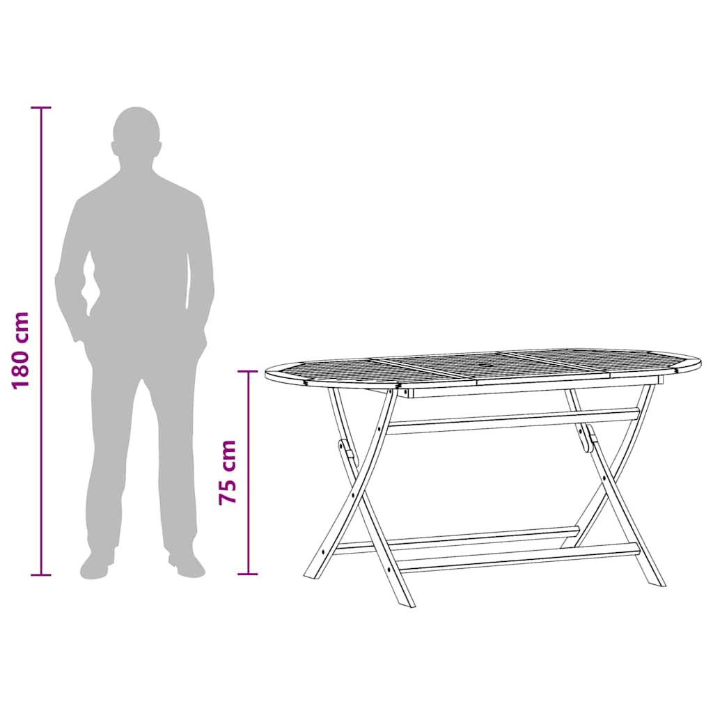 Folding Garden Table 160x85x75 cm Solid Eucalyptus Wood
