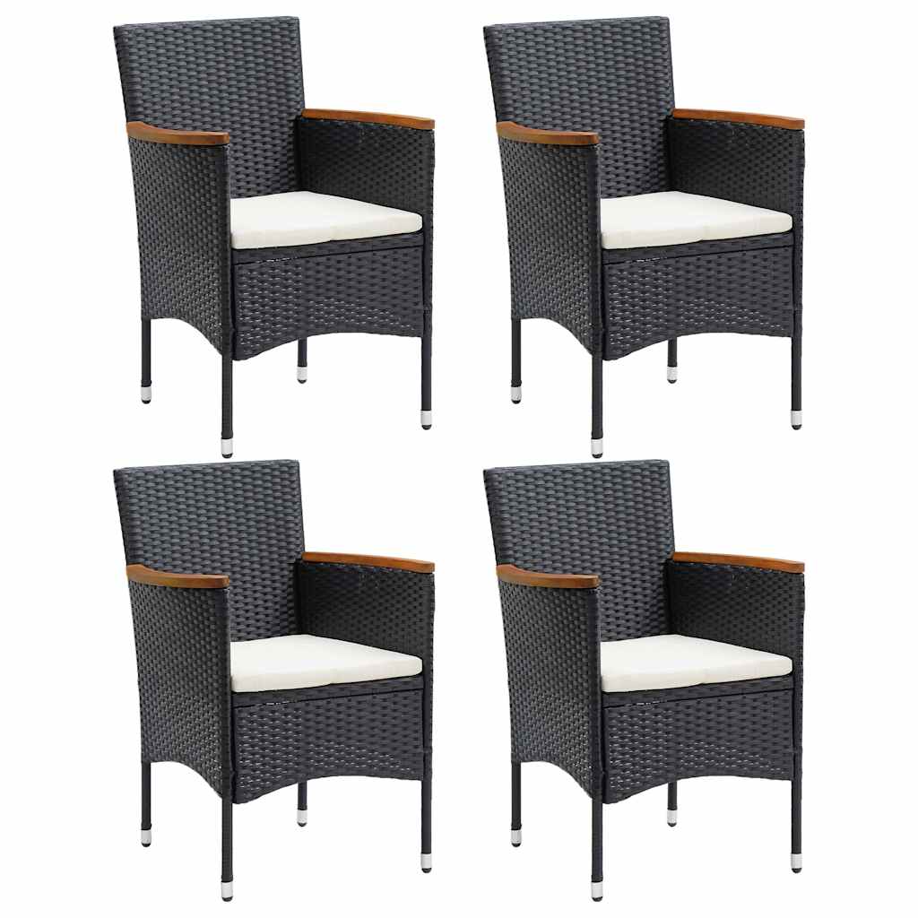5 Piece Garden Dining Set Black