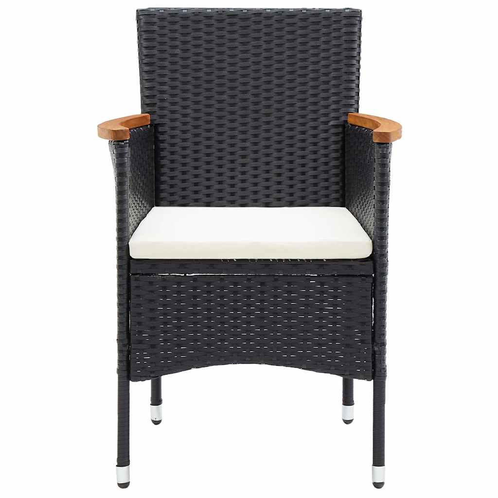 5 Piece Garden Dining Set Black