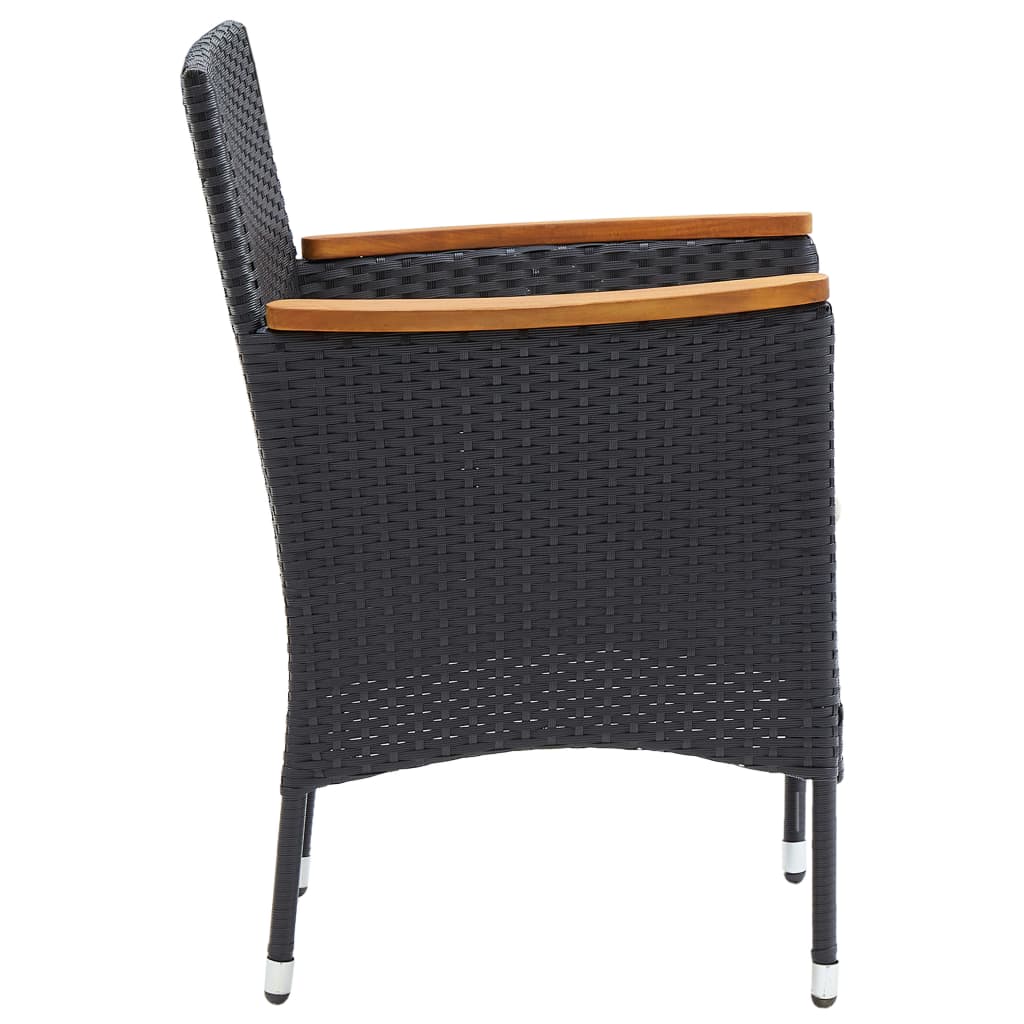 5 Piece Garden Dining Set Black