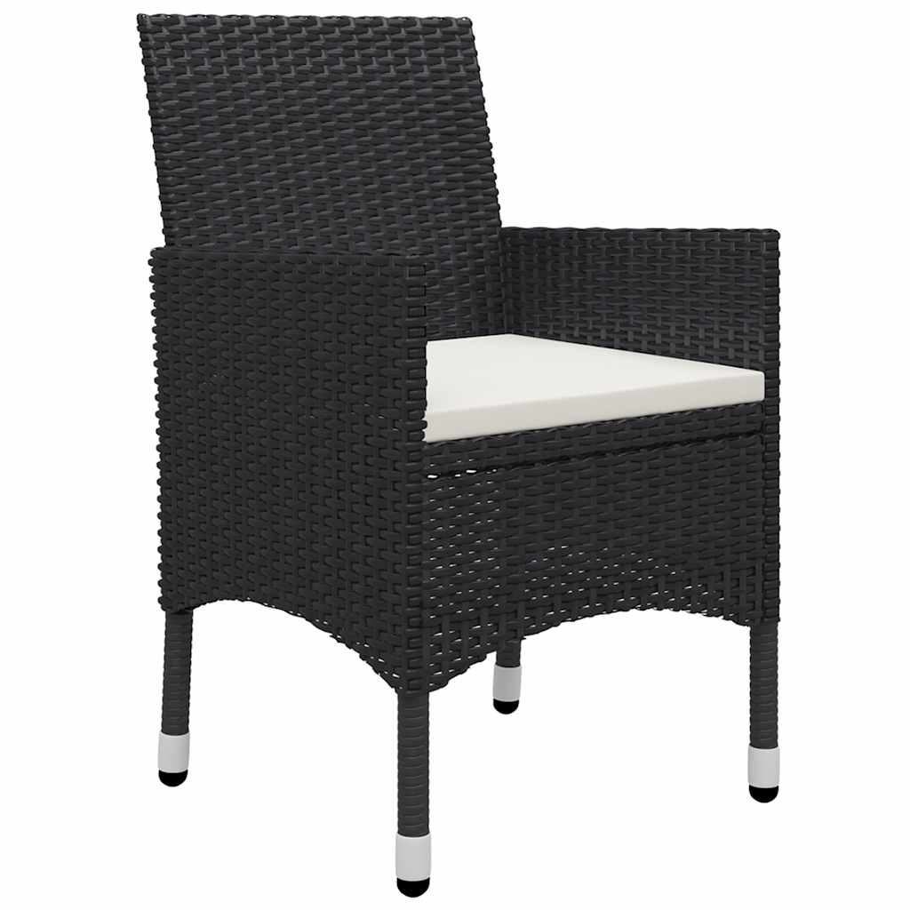 7 Piece Garden Dining Set Black