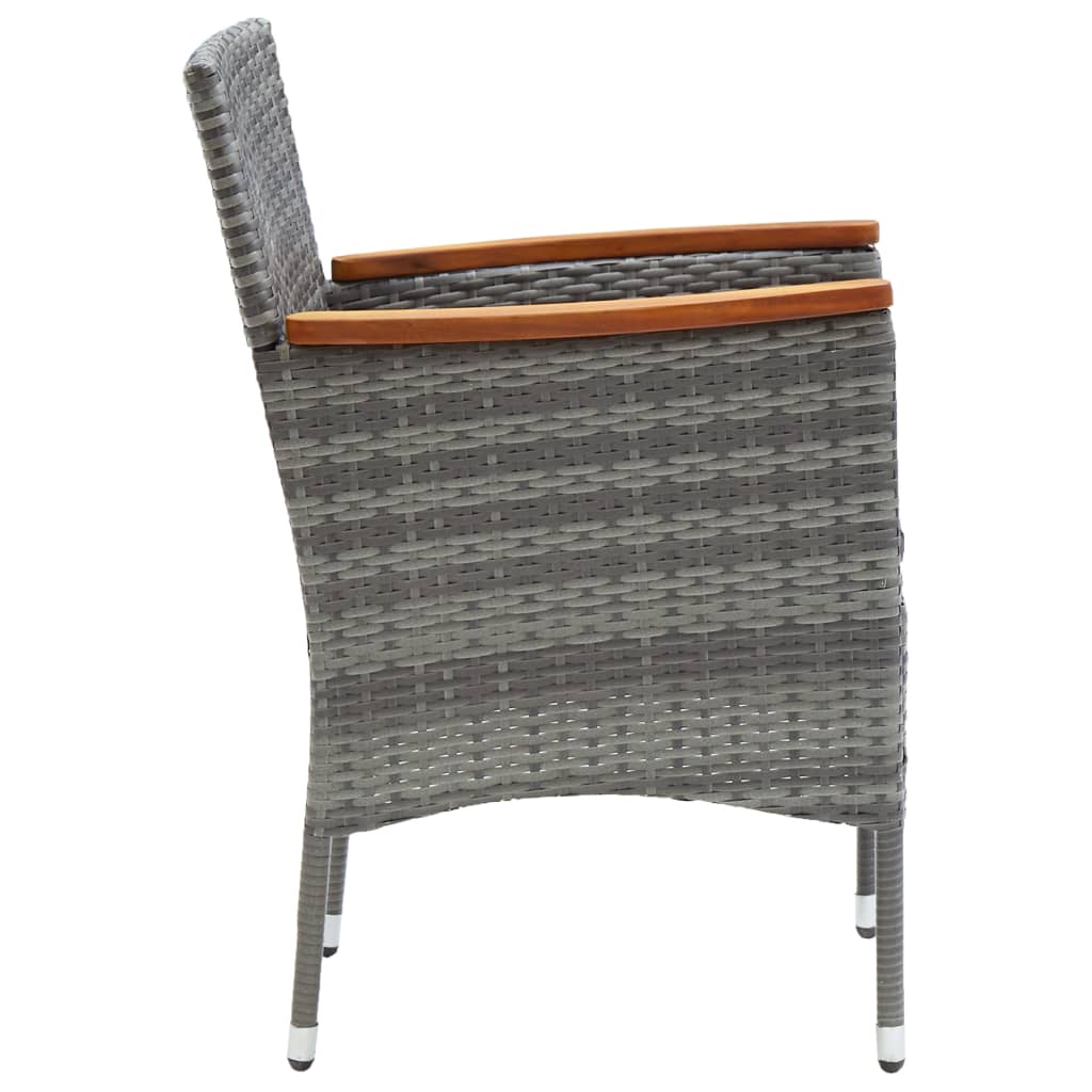 7 Piece Garden Dining Set Grey