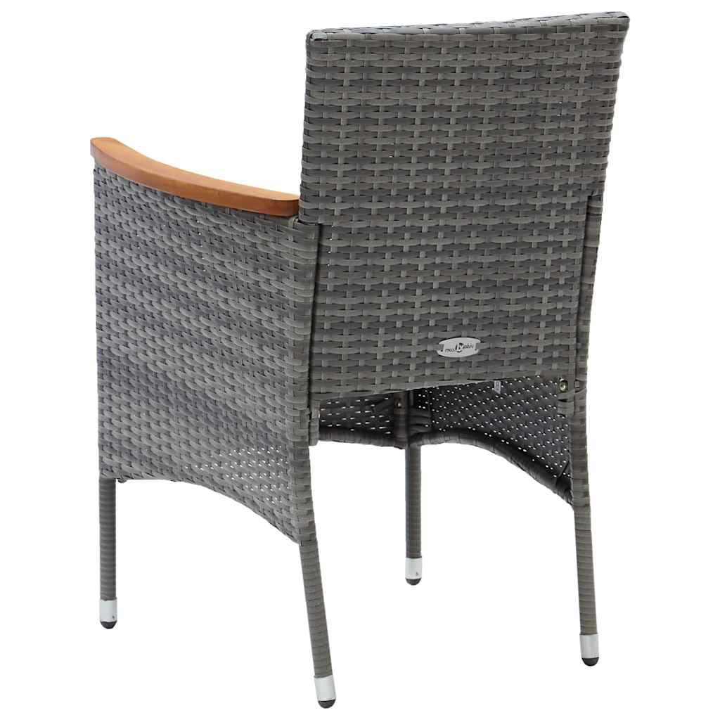 7 Piece Garden Dining Set Grey