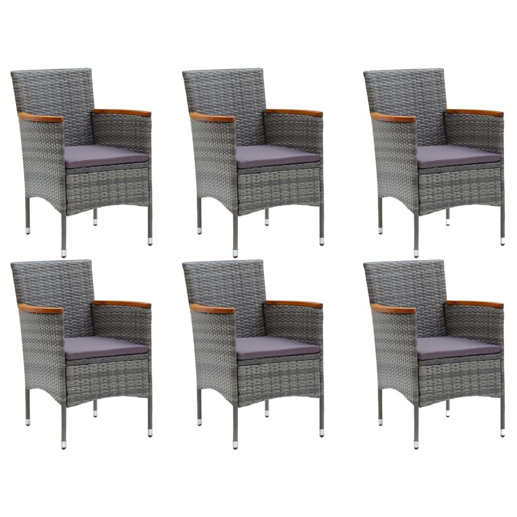 7 Piece Garden Dining Set Grey