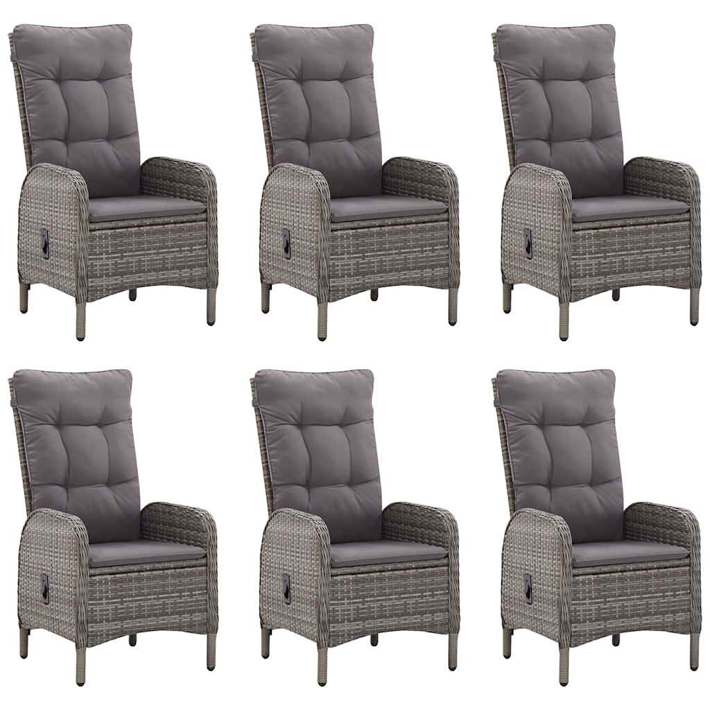 7 Piece Garden Dining Set Grey