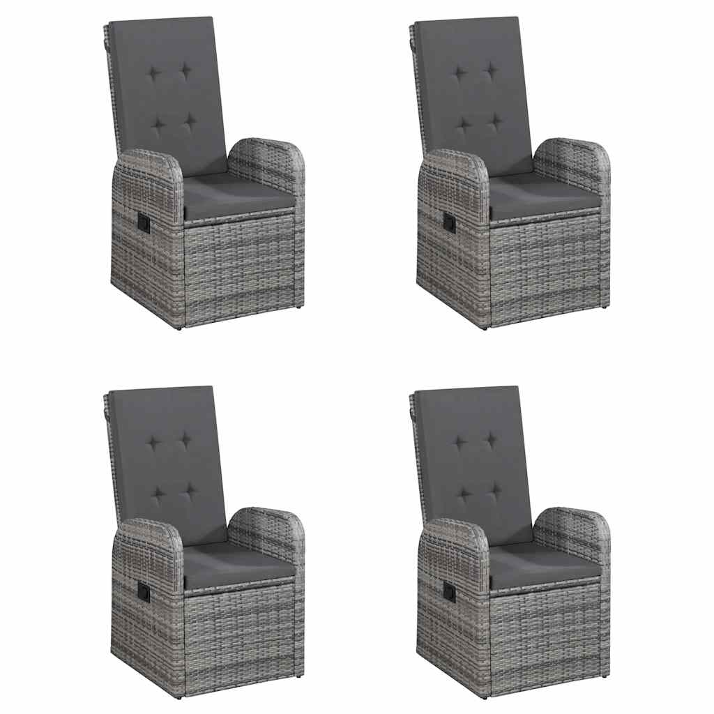 7 Piece Garden Dining Set Grey