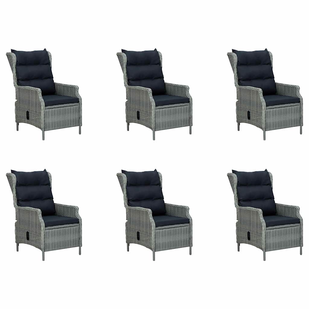 7 Piece Garden Dining Set Light Grey
