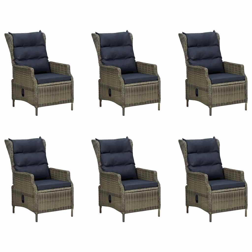 7 Piece Garden Dining Set Brown