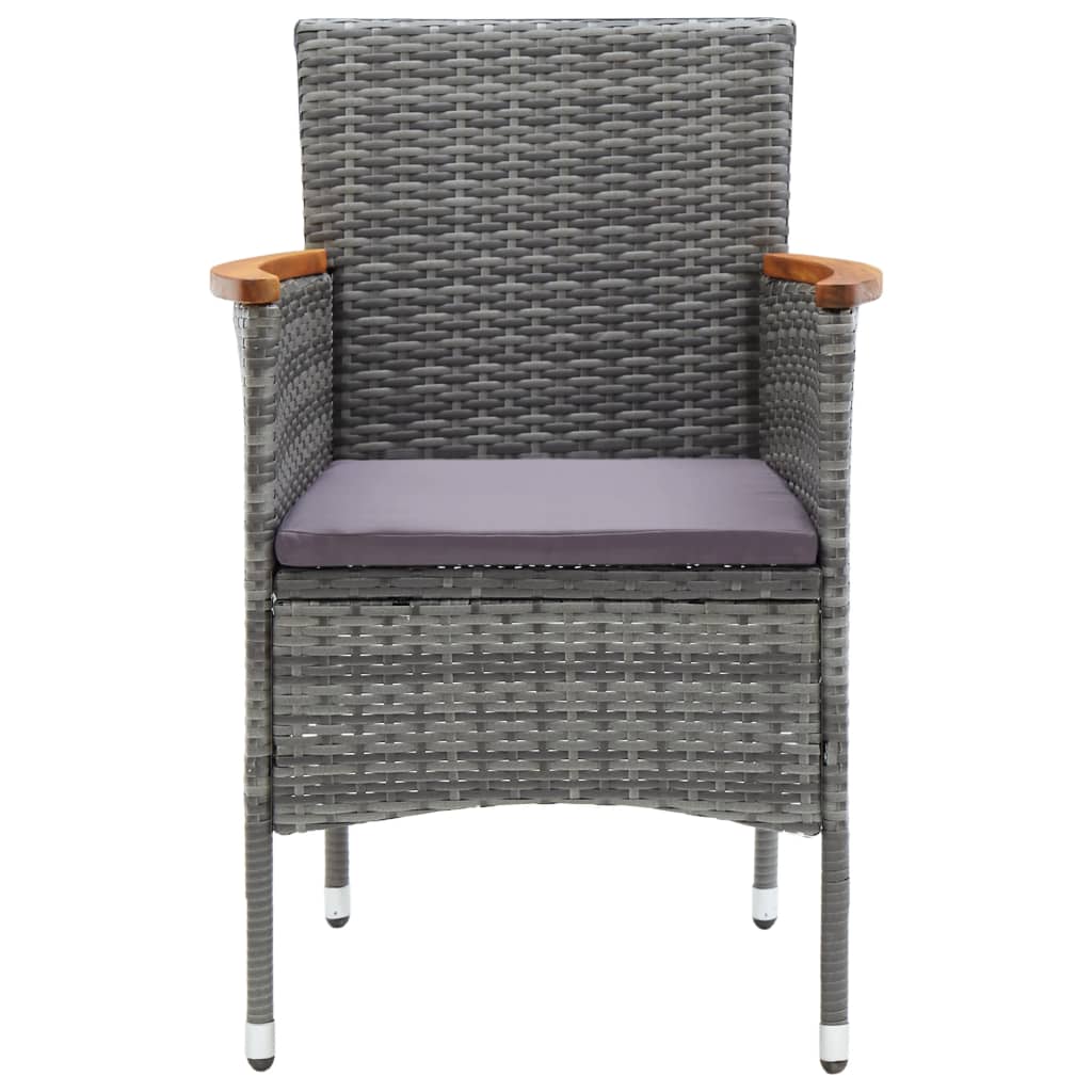 3 Piece Garden Dining Set Grey