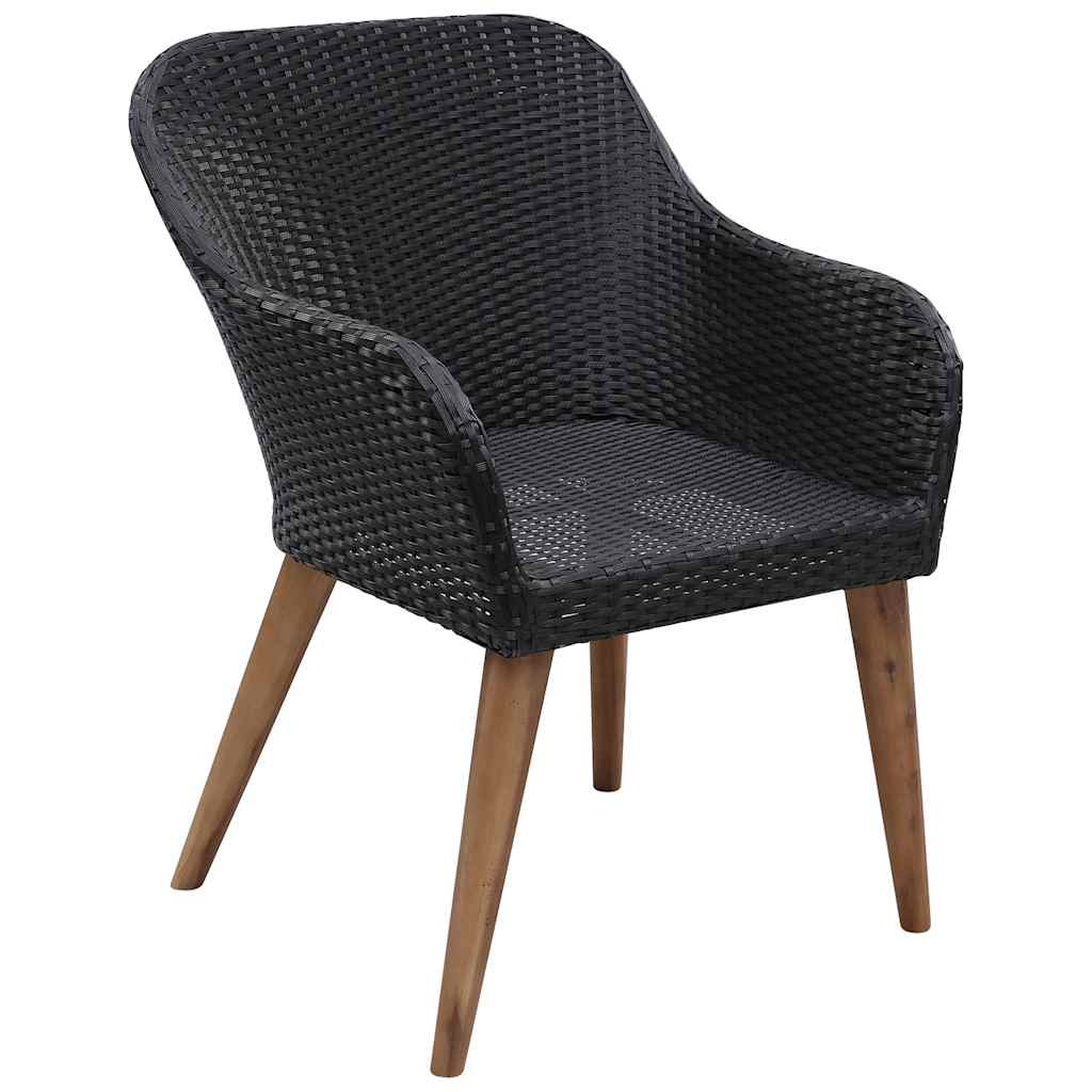 3 Piece Garden Dining Set Black