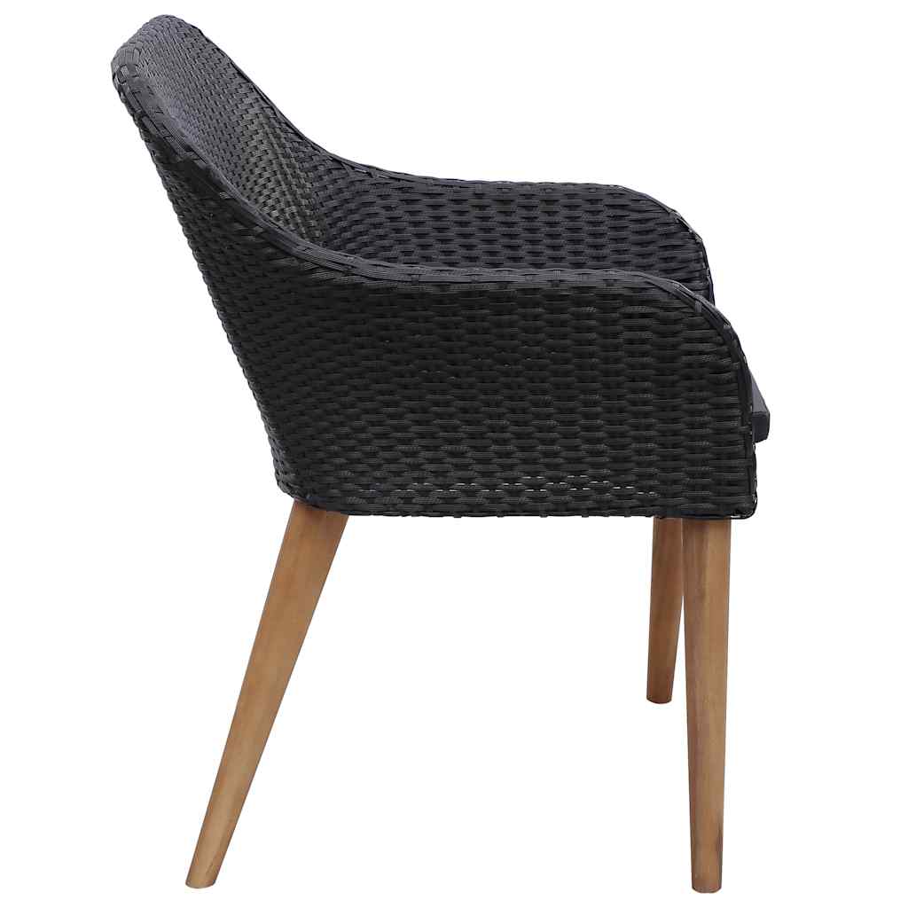 3 Piece Garden Dining Set Black