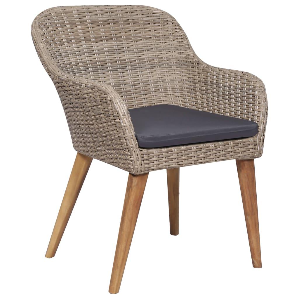 3 Piece Garden Dining Set Brown