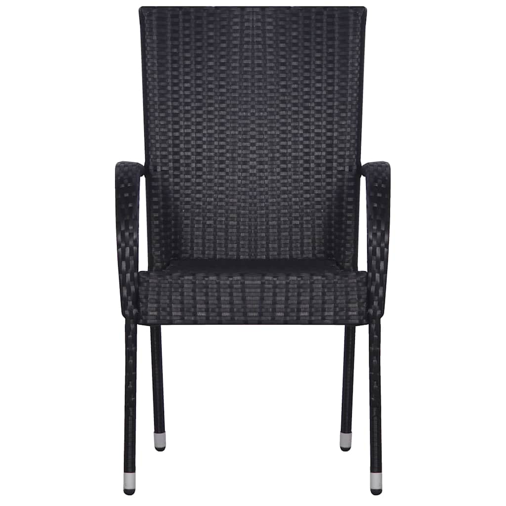 7 Piece Garden Dining Set Black