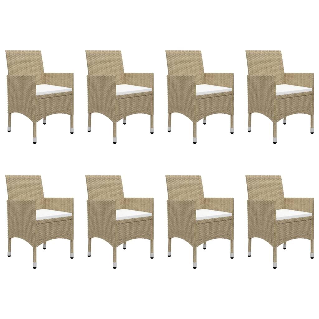 9 Piece Garden Dining Set Beige