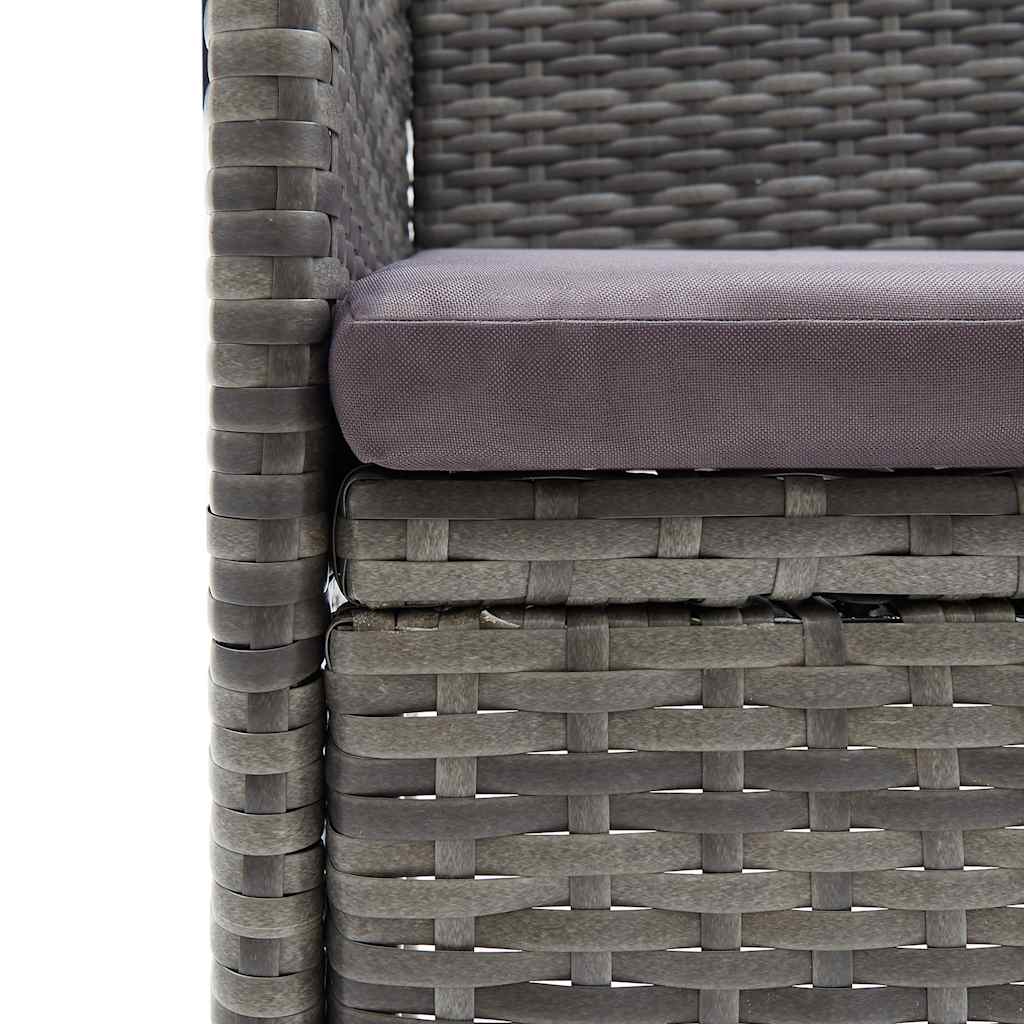 11 Piece Garden Dining Set Grey