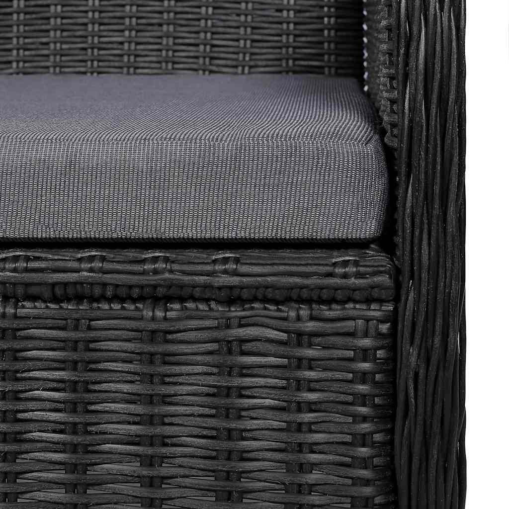 9 Piece Garden Dining Set Black