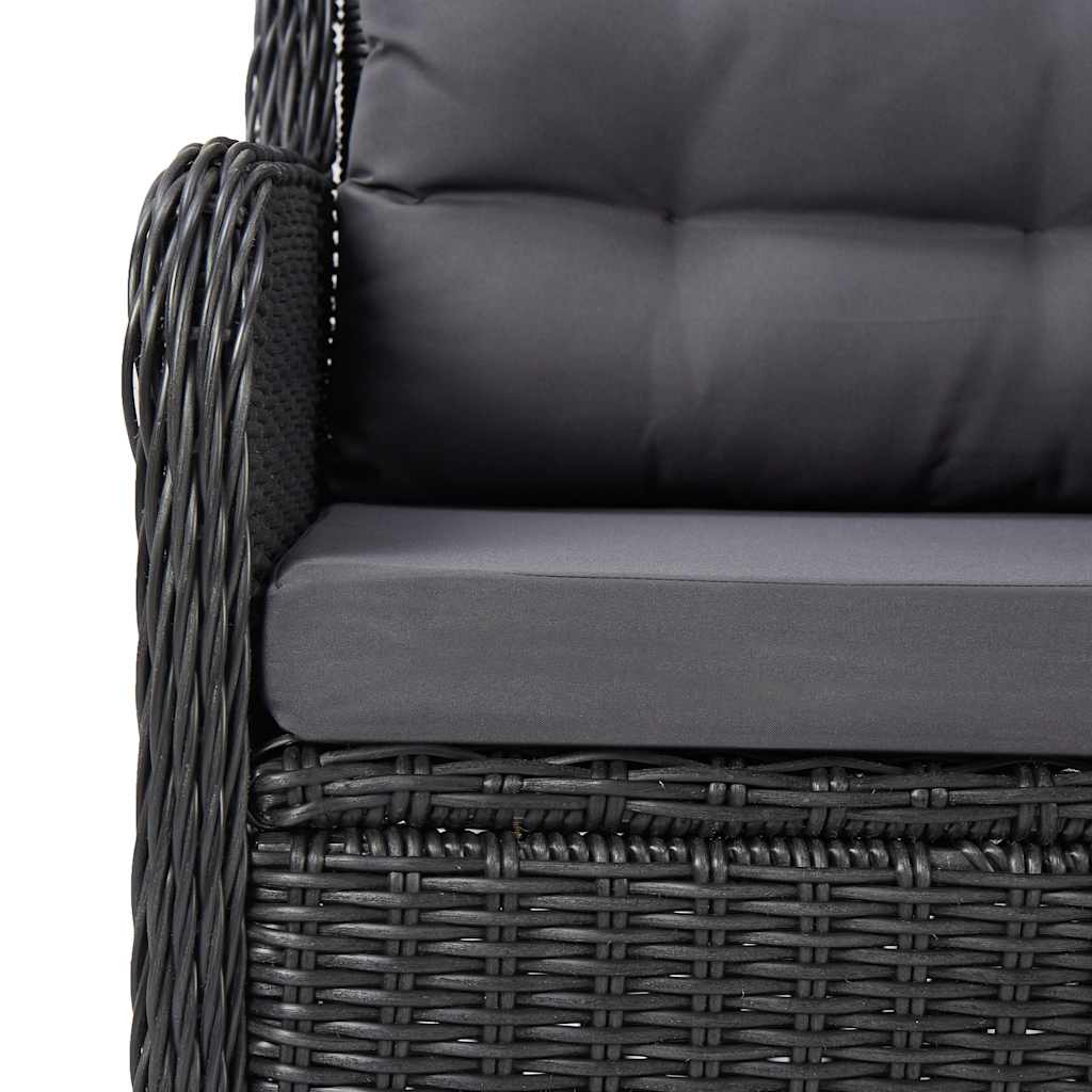 9 Piece Garden Dining Set Black