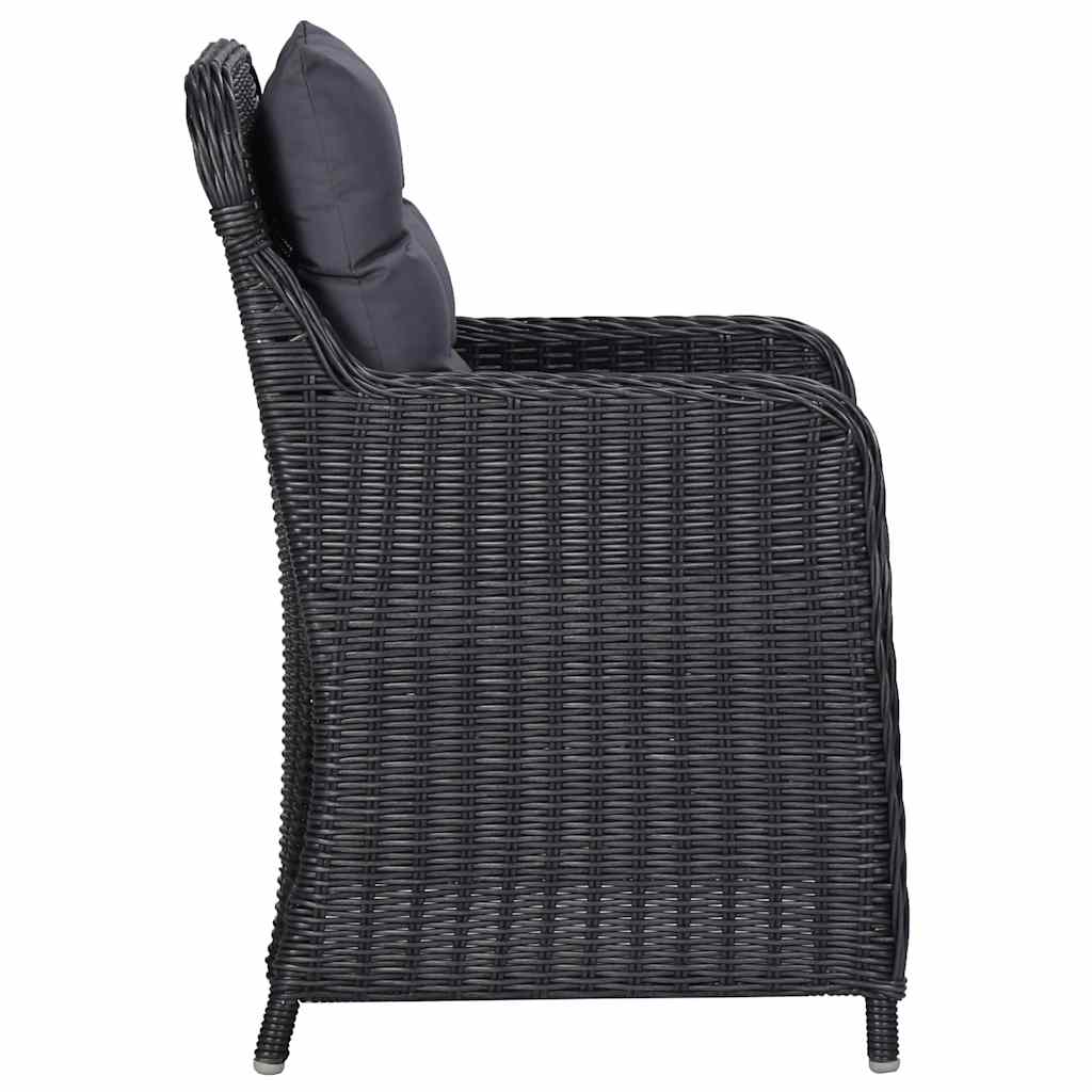 9 Piece Garden Dining Set Black