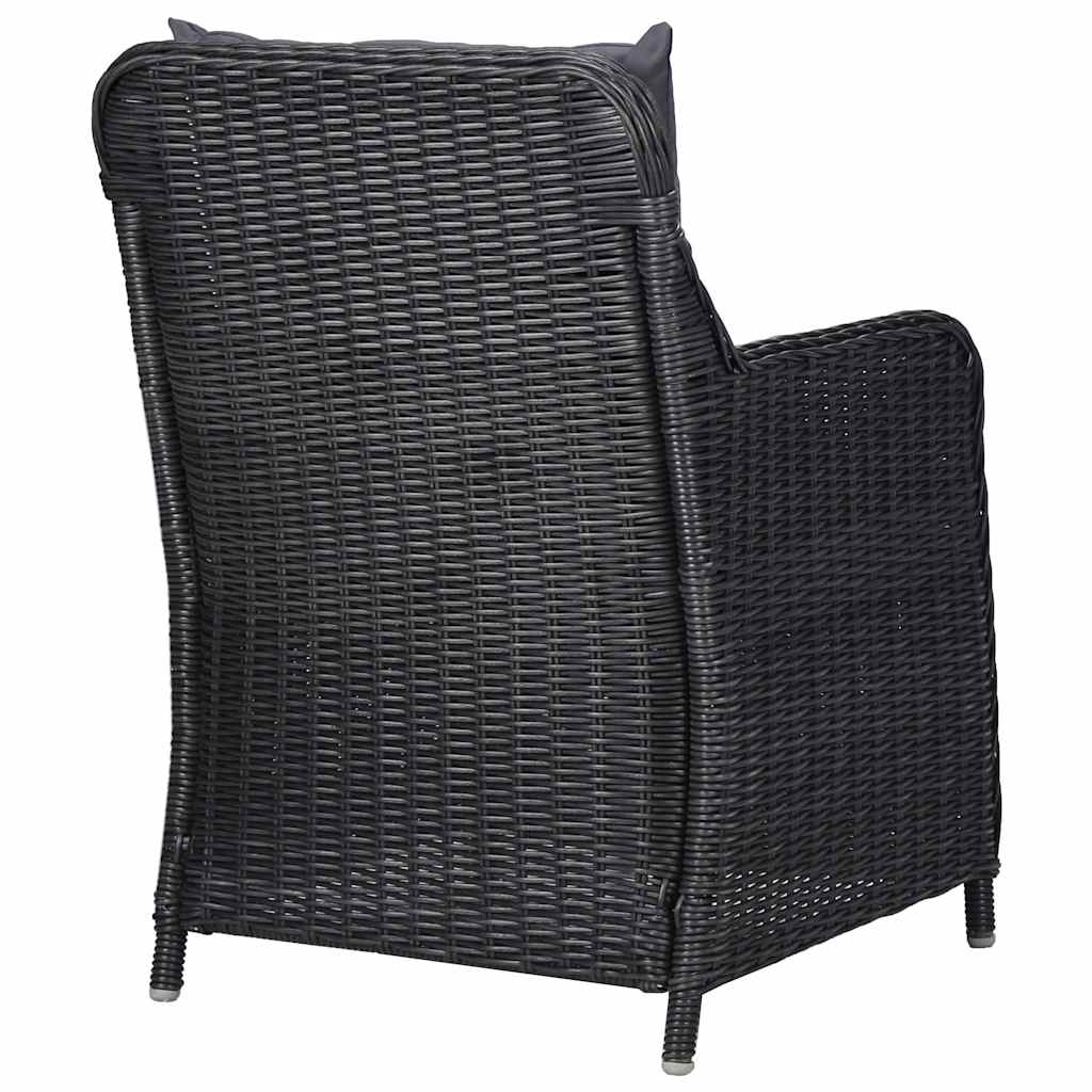 9 Piece Garden Dining Set Black