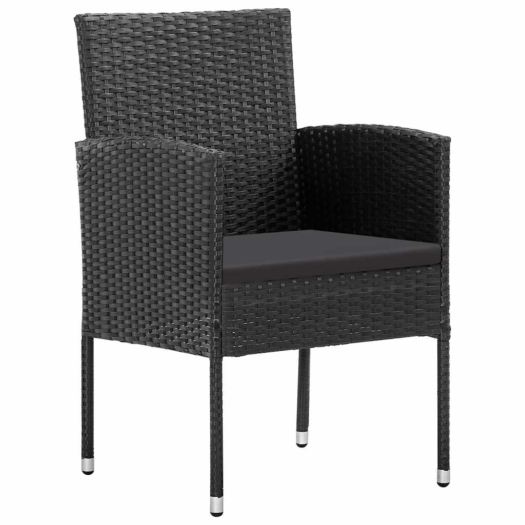 7 Piece Garden Dining Set Black