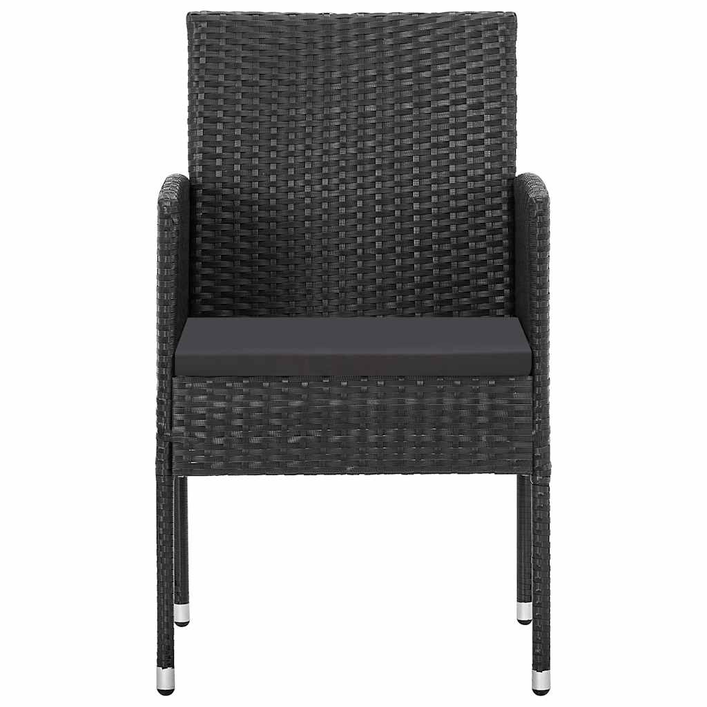 9 Piece Garden Dining Set Black